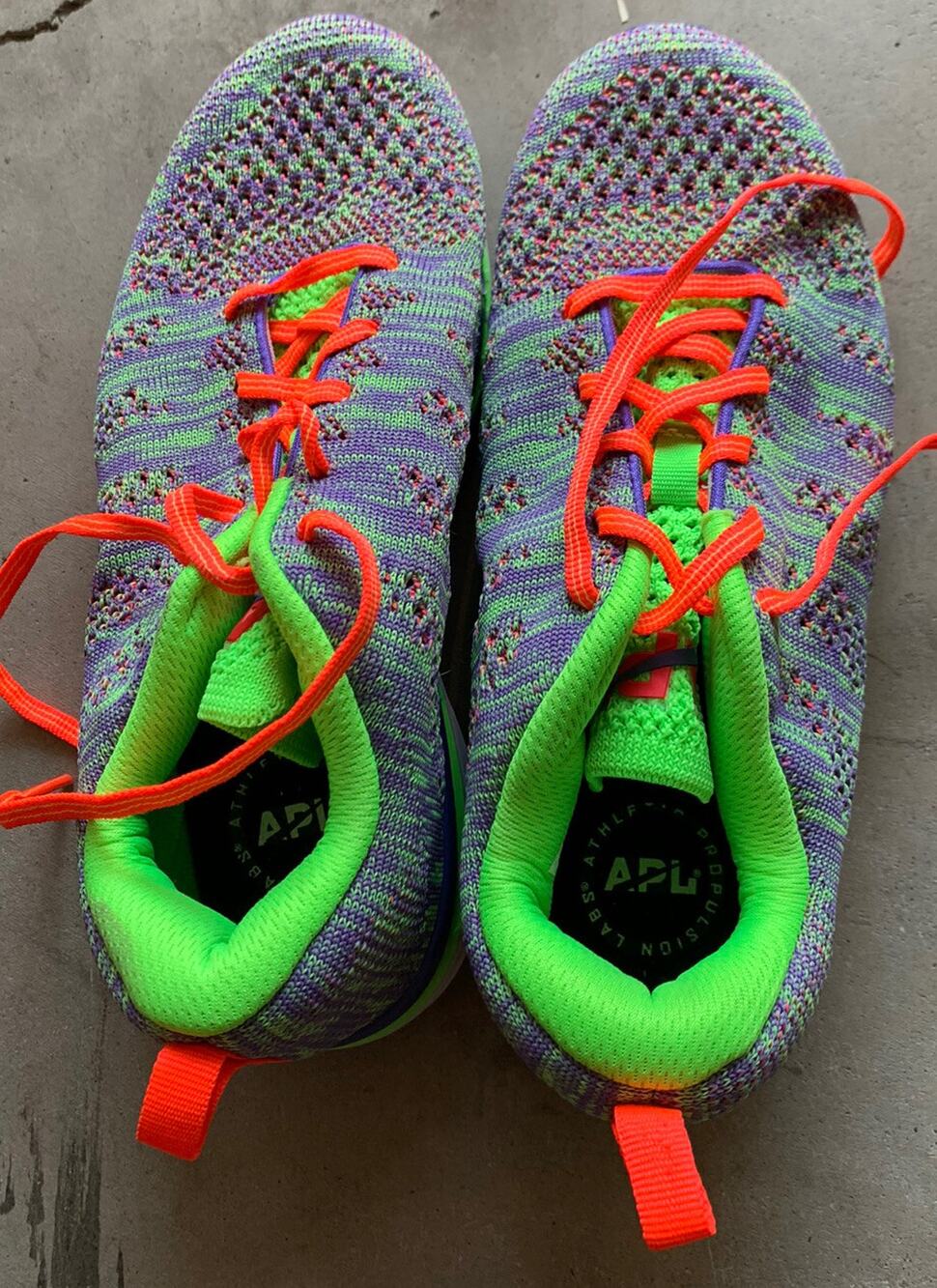 APL Techloom Pro Neon Green Purple & Orange Shoes Womens Size 7.5